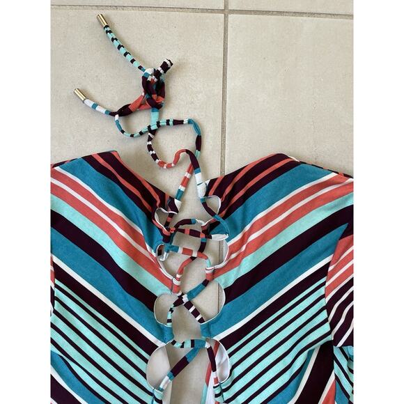 Laundry By Shelli Segal Multicolor Striped One Piece Swimsuit - Picture 7 of 11